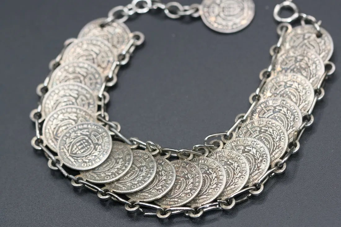 1936 Centesimi San Marino Italy Old Coin Bracelet Vintage .lot#232 (1 of 5)