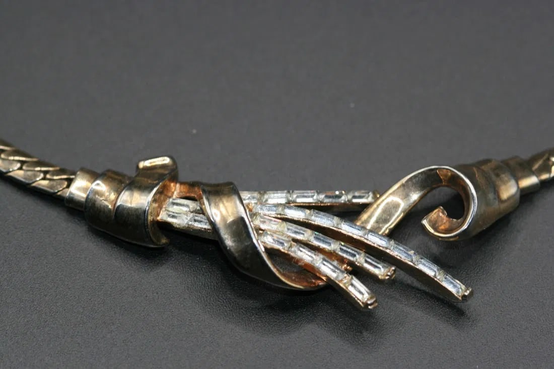 Trifari Baguette 1950's Necklace Vintage Signed  .lot#246 (1 of 4)