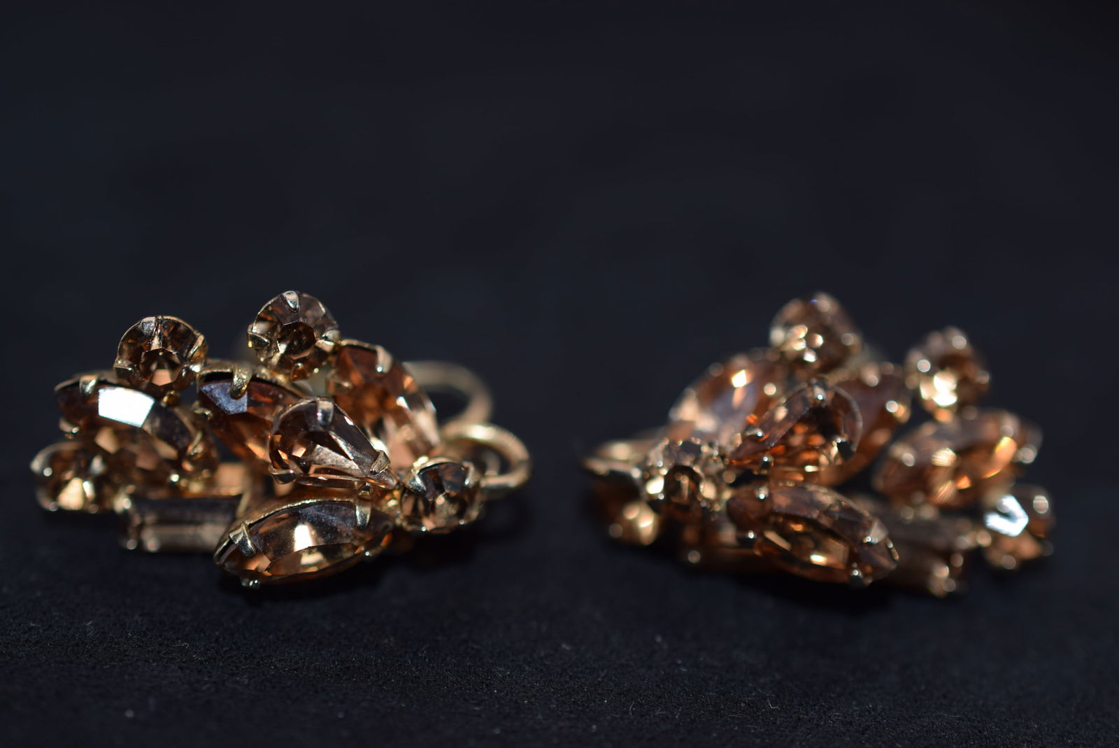 Sherman Screw Back Earrings Vintage 1950's Rhinestone Lot# BE 260: Sherman Screw Back Earrings Vintage 1950's Rhinestone