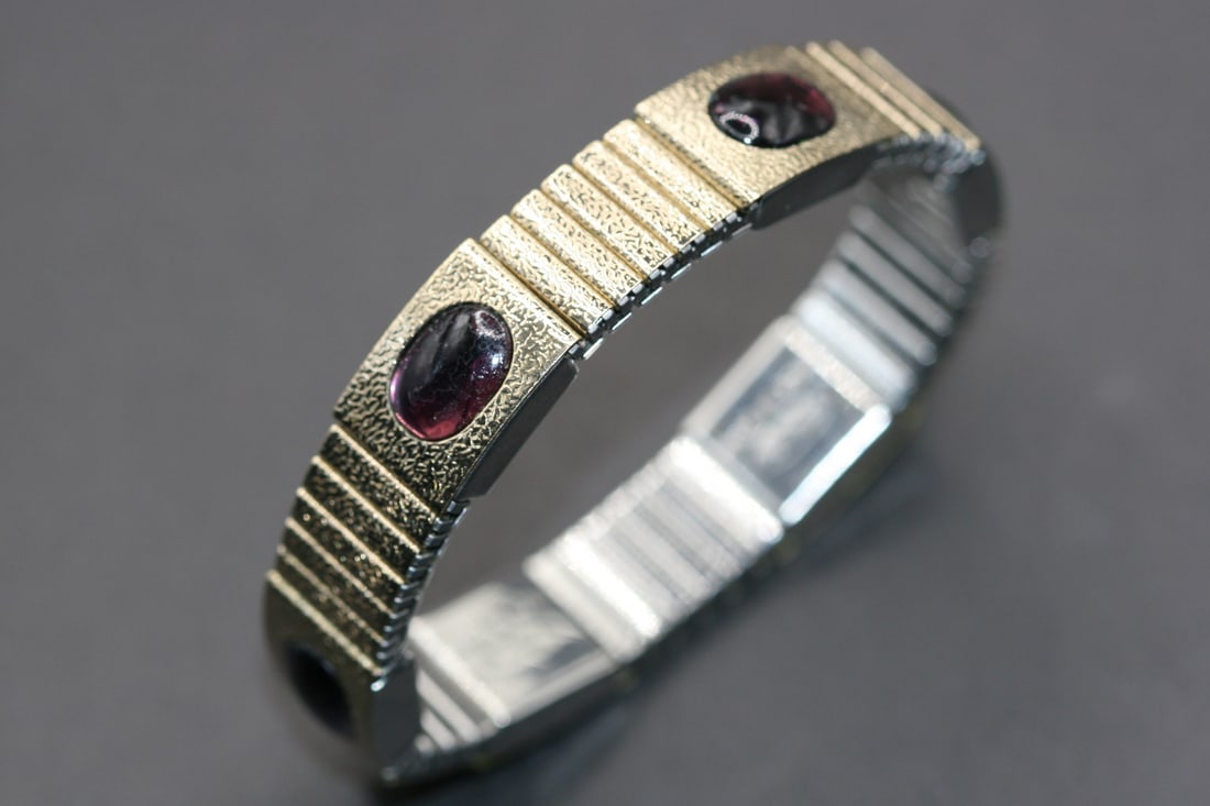 Aimeante Made Japan Vintage Stretch Bracelet Purple Stones Lot 670 (1 of 2)