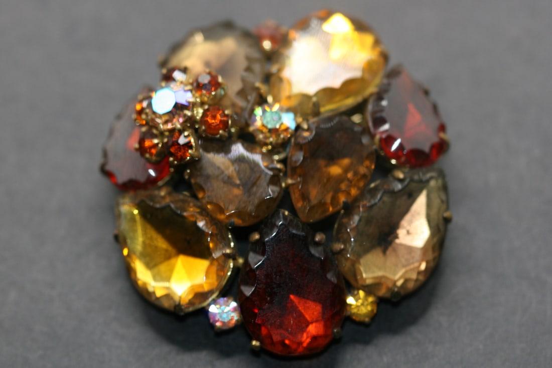 West Germany Rhinestone Brooch Pin Vintage Signed Lot 746 (1 of 5)