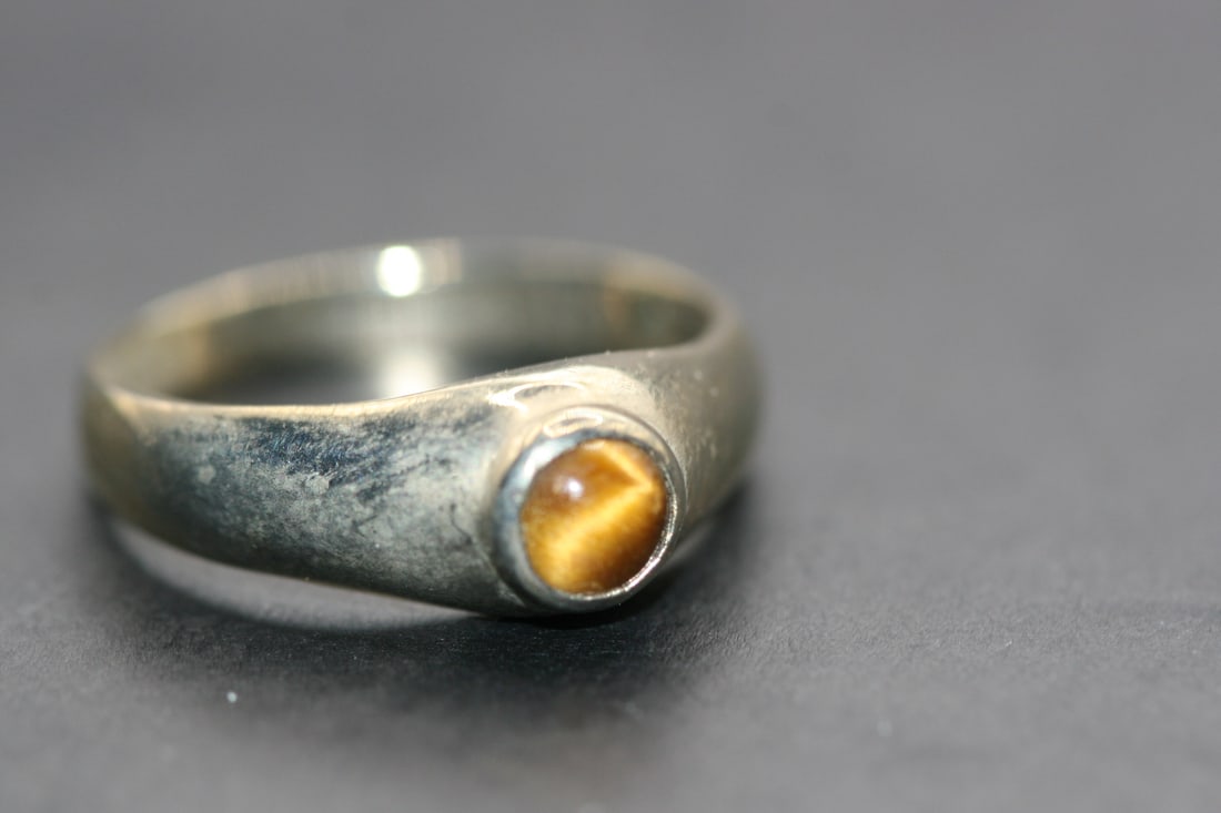 Tiger Eye Sterling Silver 925 Vintage Ring Size 9.75     Lot 771 (1 of 3)