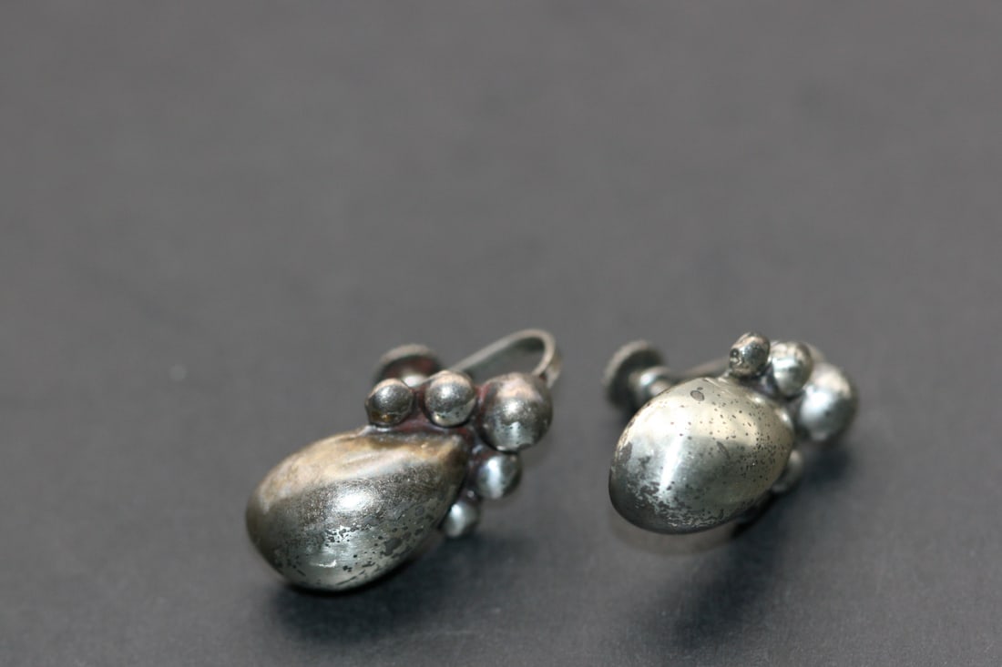 Silver Mexico Screw Back Vintage Earrings Sterling Lot 1101 (1 of 4)