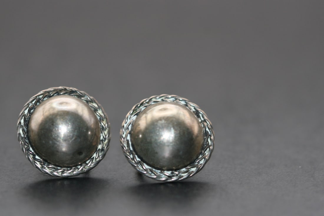 Mexico Sterling Silver 925 Vintage Screw back Earrings Lot 1113 (1 of 3)