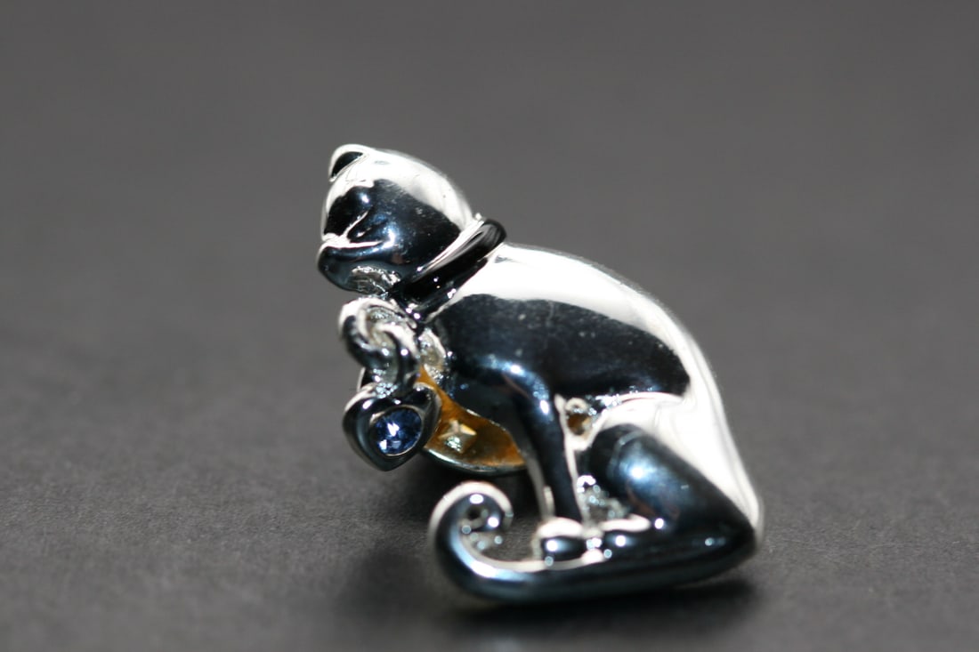 KC Vintage Cat Push Pin Brooch Pin Signed Lot 1185 (1 of 2)