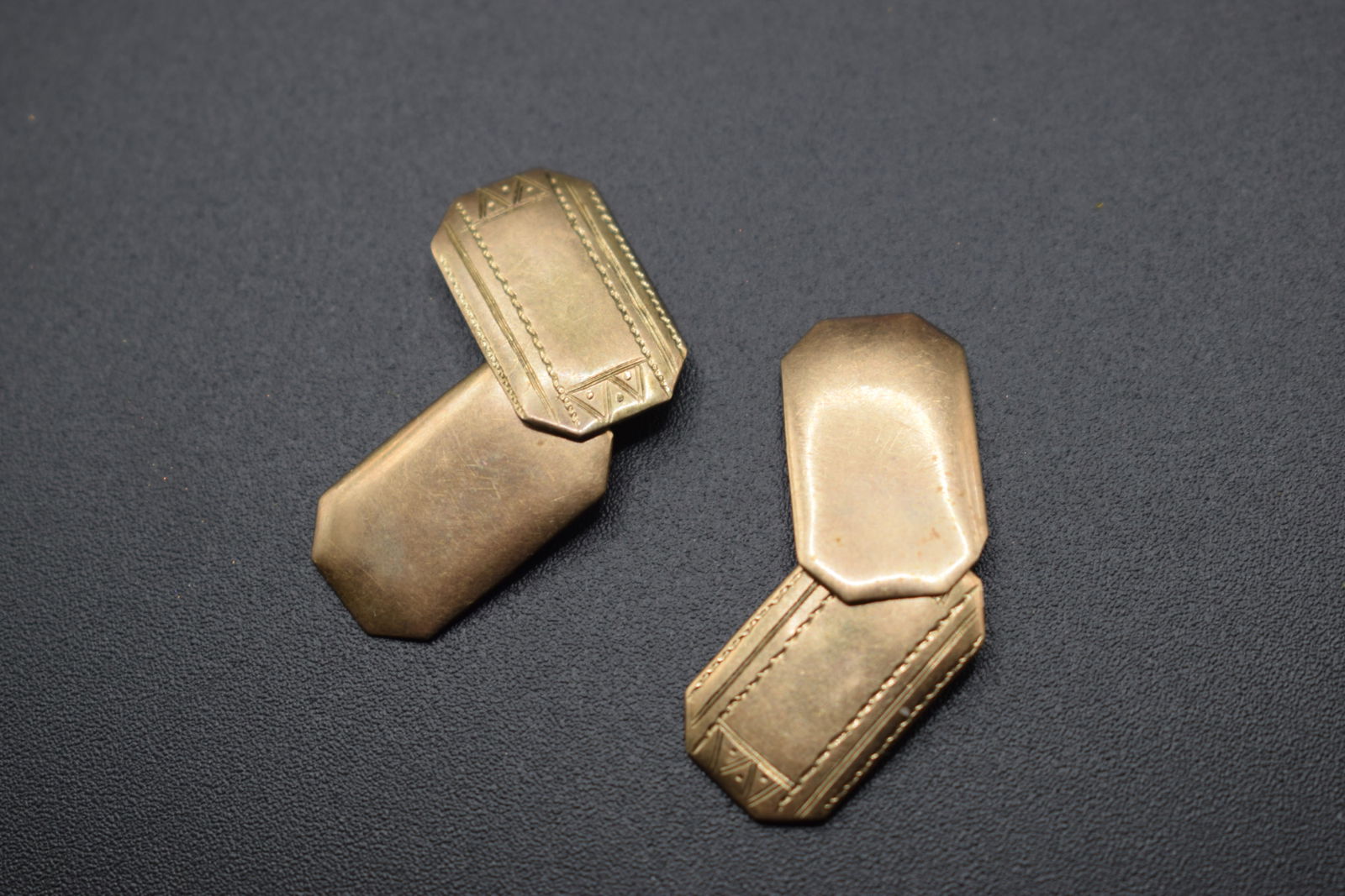 Victorian Cufflinks genuine vintage etched gold filled    .Lot#136 (1 of 3)