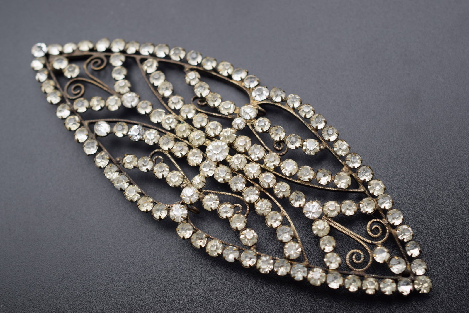Huge Applique Sew on Vintage 1930's Rhinestone Brooch Pendant Lot#CF 151: Huge Applique Sew on Vintage 1930's Rhinestone Brooch Pendant