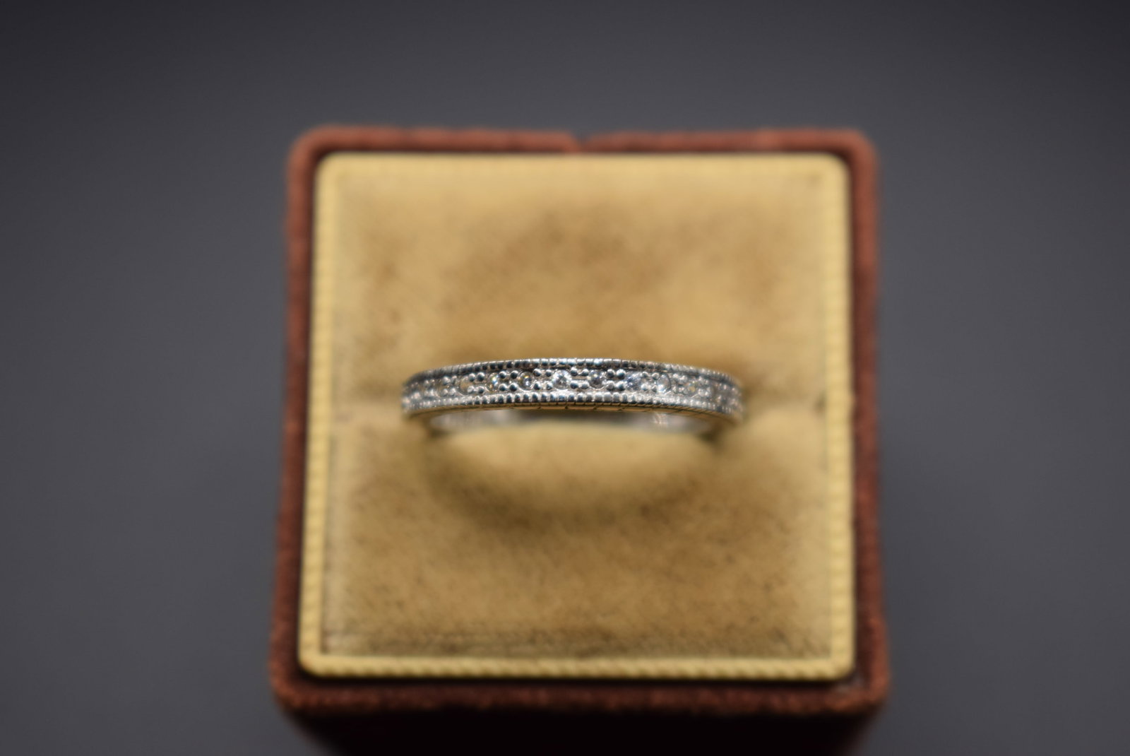 Eternity Sterling Silver 925 CZ Ring Size 8.5 .Lot#178: Eternity Sterling Silver 925 CZ Ring Size 8.5 stamped inside NV8 925 and is a half eternity meaning the stones go just halfway around the ring so topside only, very good quality ring easy to wear and 