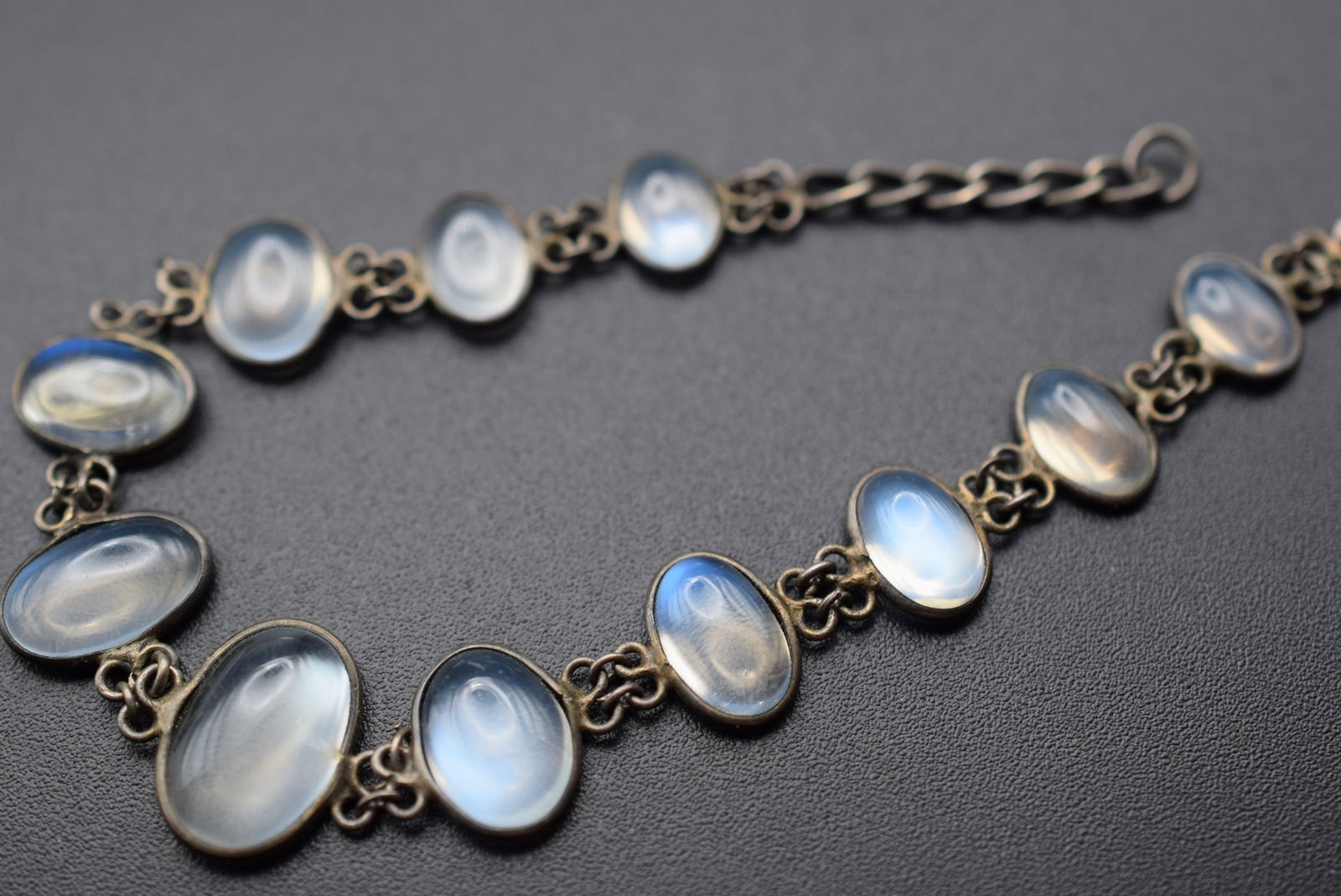 Moonstone Edwardian Bracelet Vintage Lot#CF 188: Moonstone Edwardian Bracelet Vintage measures 7 1/4" x 5/8"