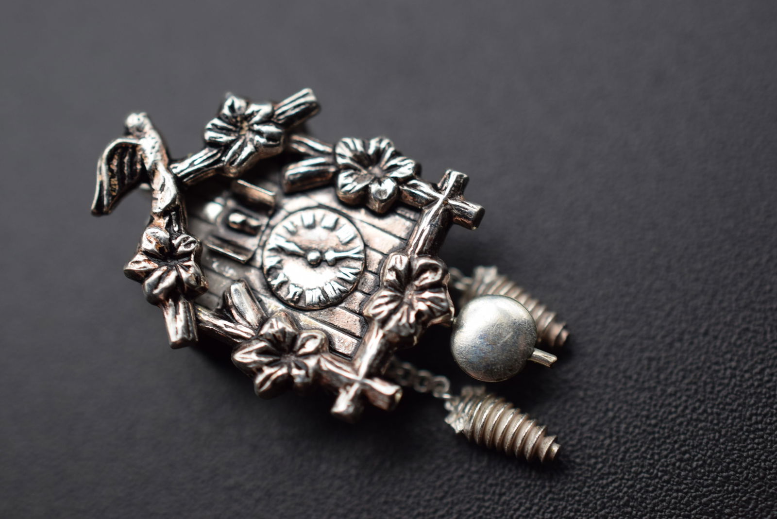 Cuckoo Clock Charm Sterling Silver 925 charm Lot#CF 190 (1 of 3)