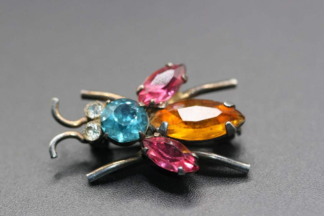 Coro Sterling Silver Vermeil Bug Brooch Pin Rare Mistake Plate Signature !   .Lot#191 (1 of 3)