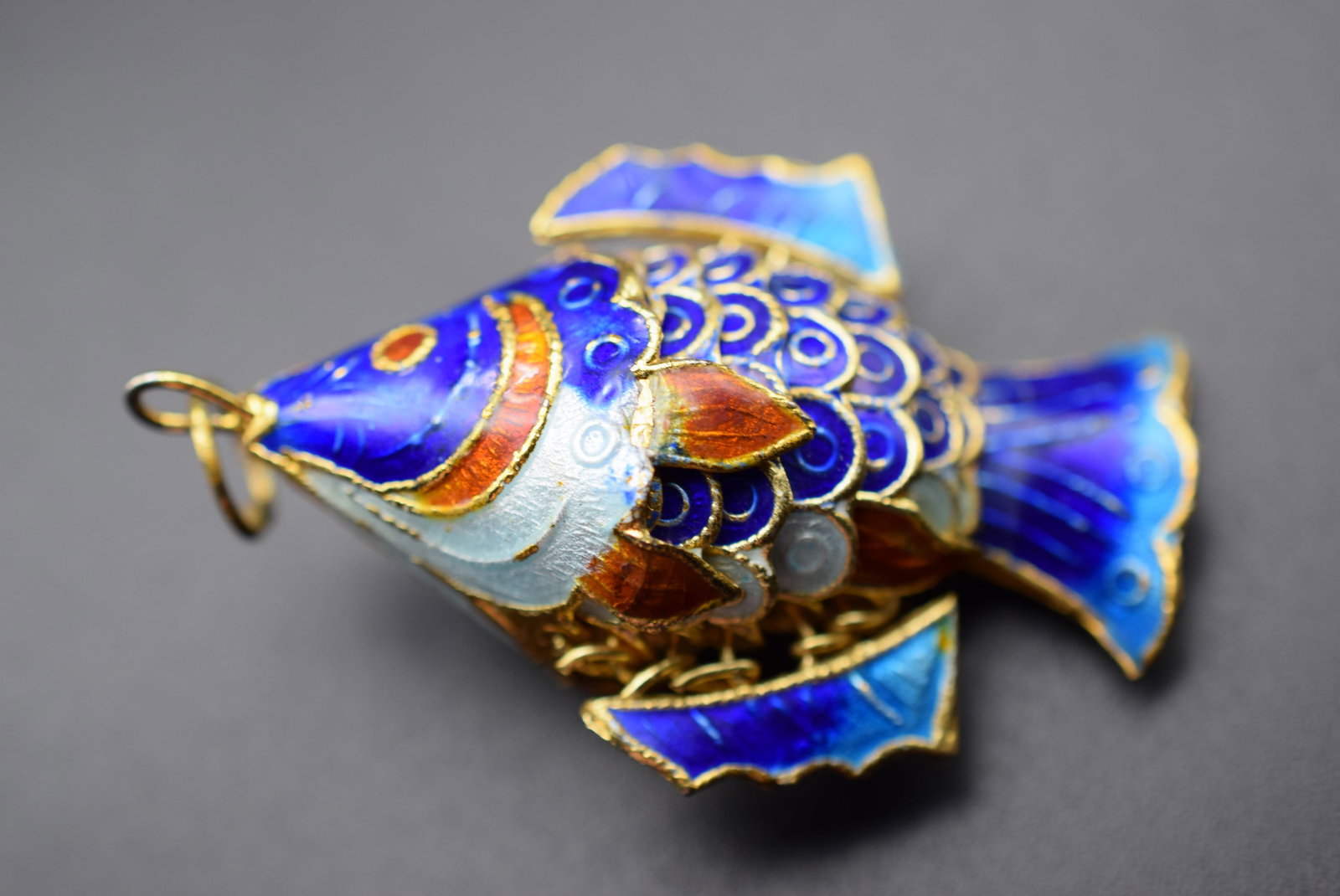 Fat Enamel Puffer Fish Vintage Pendant Lot#CF 251: Fat Enamel Puffer Fish Vintage Pendant measures 2" x 1 1/2"