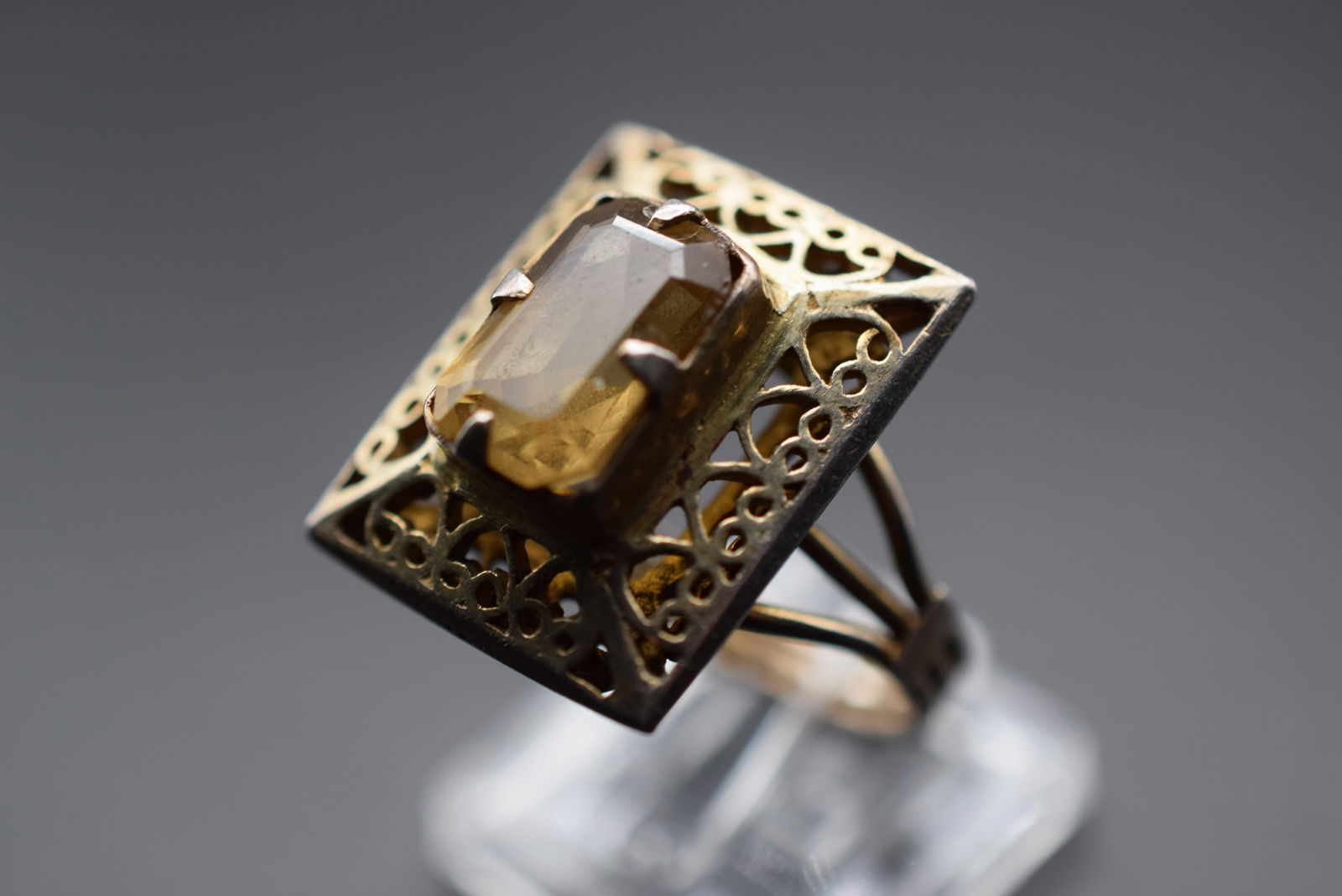 Cutwork Box Ring Vintage size 7.75 Lot#CF 357 (1 of 3)