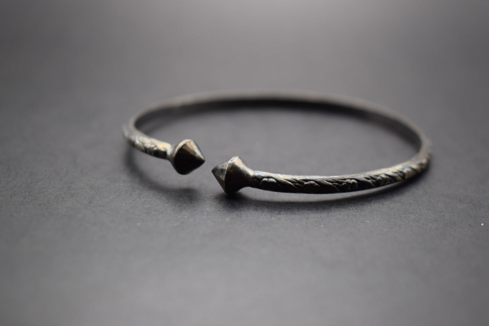 Middle Eastern Primitive Signed Silver Bracelet Lot 383 (1 of 2)