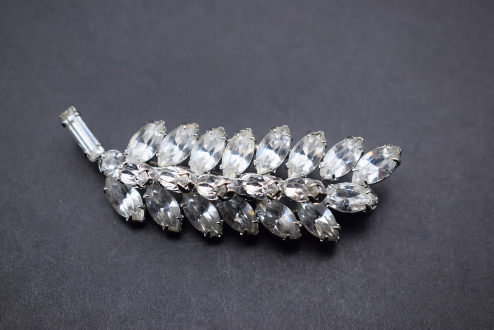 Rhinestone Brooch Pin Lot 471: Rhinestone Brooch Pin measures 2 1/2" x 3/4"