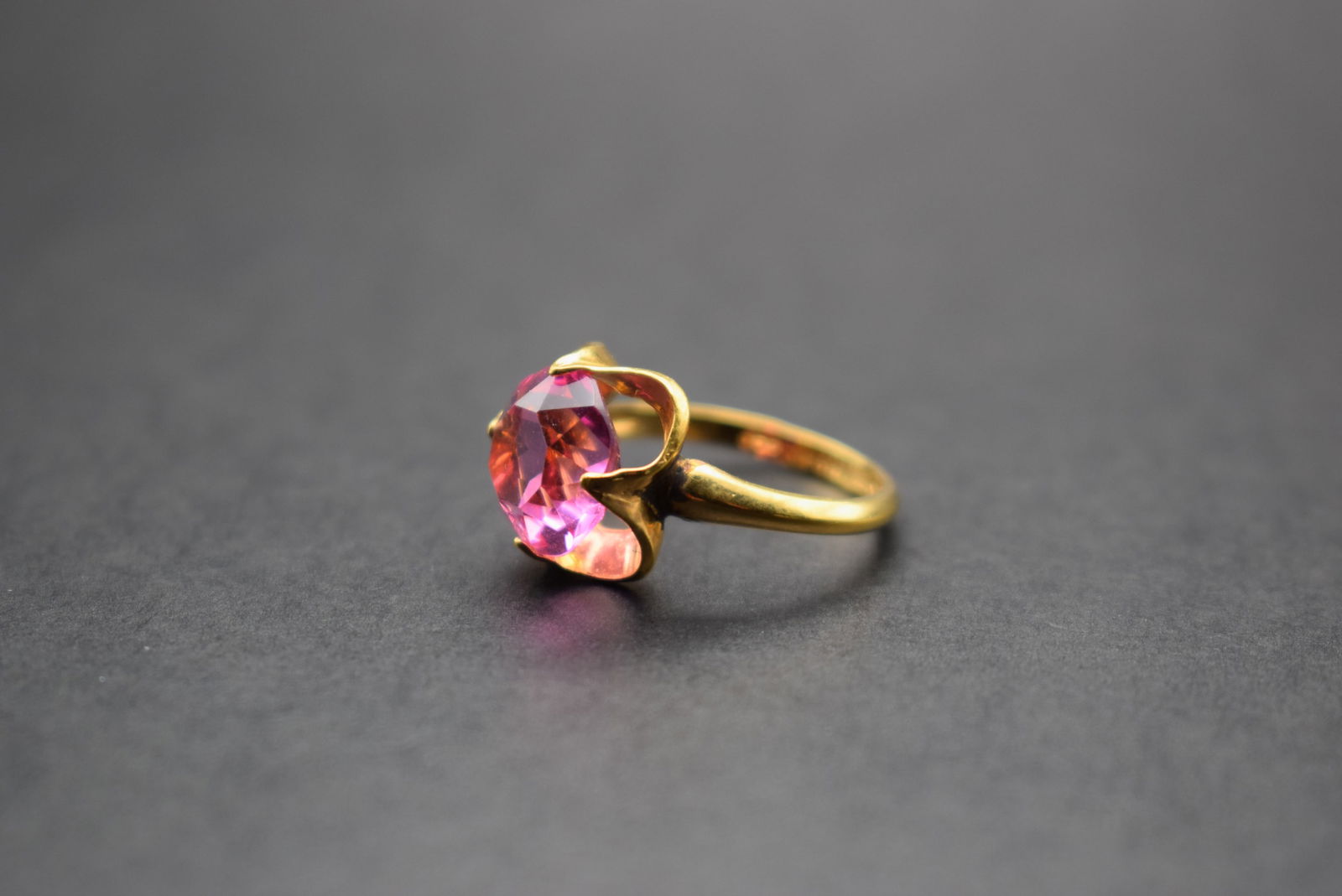 10K Gold Filled Cocktail Ring Pink Rose Size 8.5 Lot 481 (1 of 3)