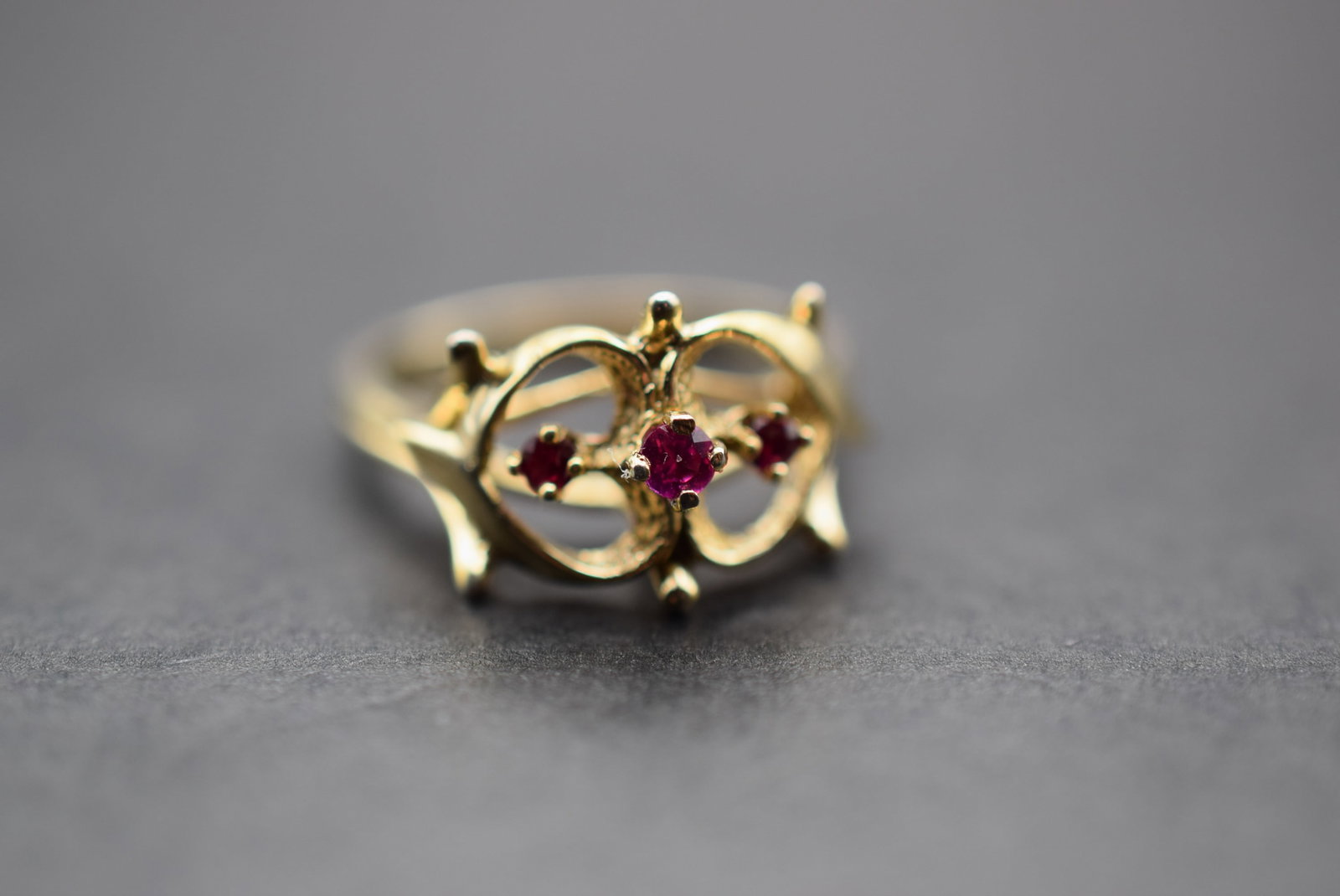 Double Heart Ruby CZ Ring Size 6.75 Lot 507: Double Heart Ruby CZ Ring Size 6.75