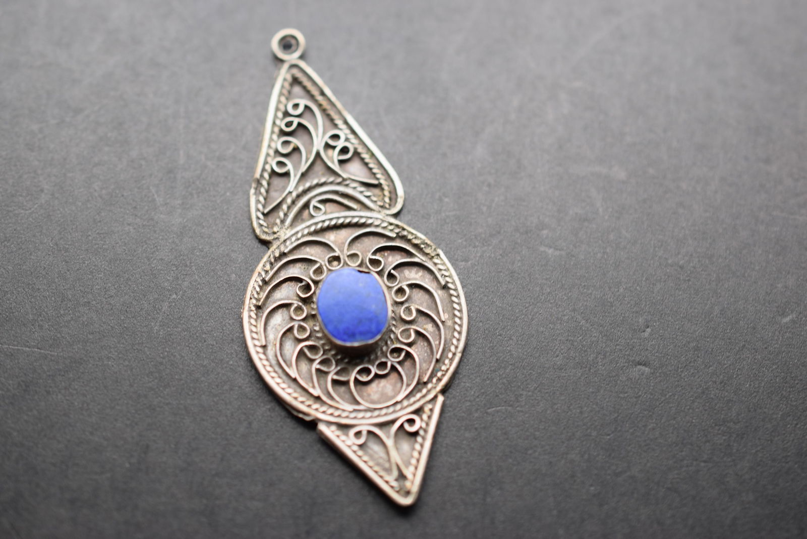 Lapis Pendant Sterling Middle Eastern Lot 580 (1 of 3)