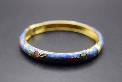 Cloisonne Hinged Bracelet Bangle Vintage Lot 623 (1 of 4)