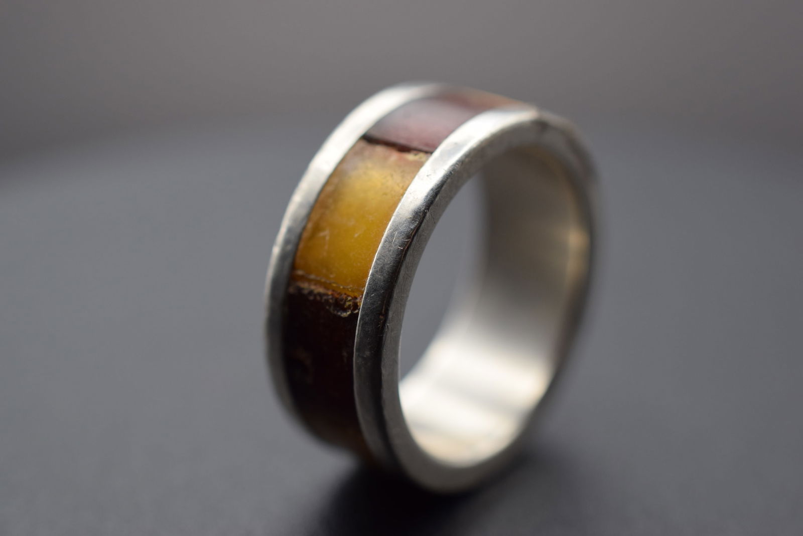 Amber Band Ring Size 11.75 Vintage Sterling Silver 925 Lot 3 (1 of 6)