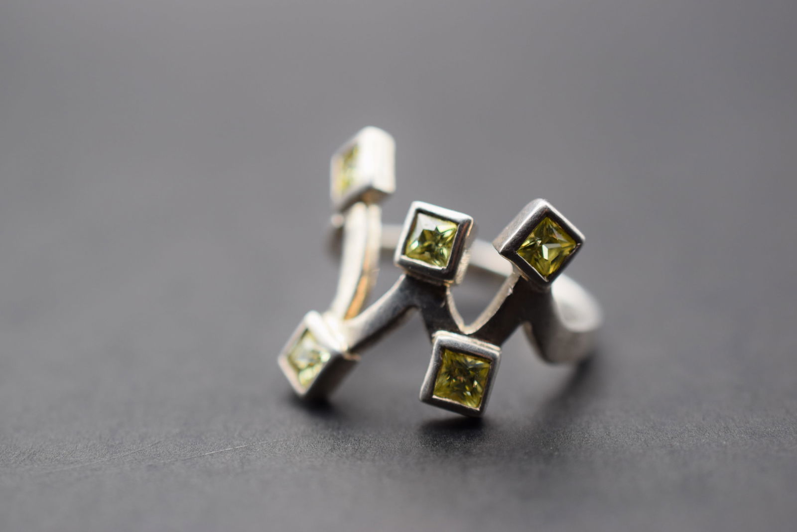 Initial M or W Sterling 925 Silver CZ Ring Size 6.5 Lot 10 (1 of 4)