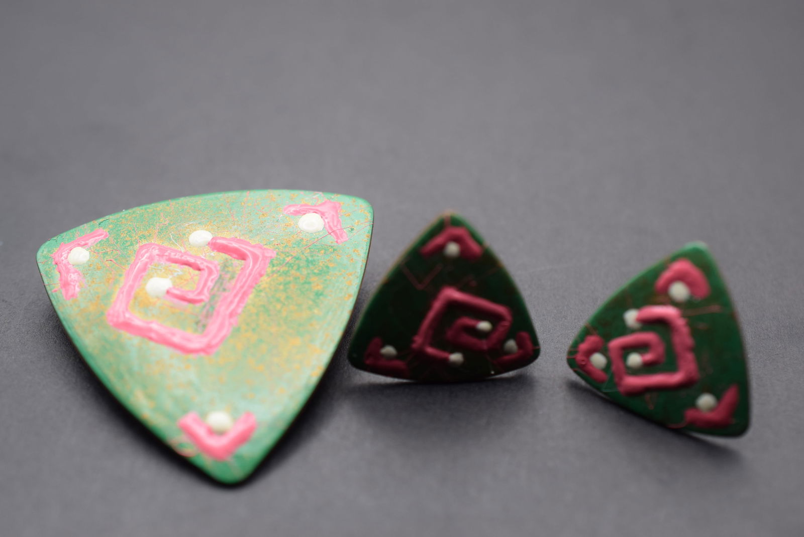 Enamel Brooch Earrings 1960's Lot 14 (1 of 4)