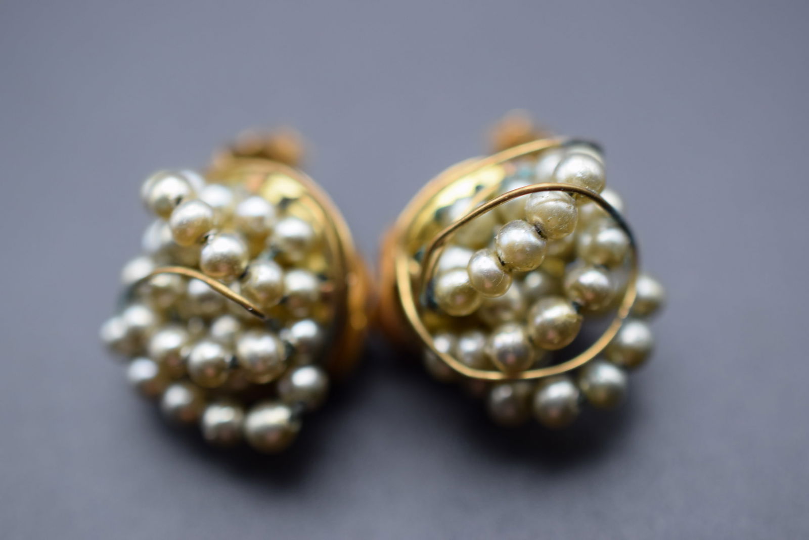 Baby Pearl Faux Clip Earrings Vintage Lot# DG 23 (1 of 3)