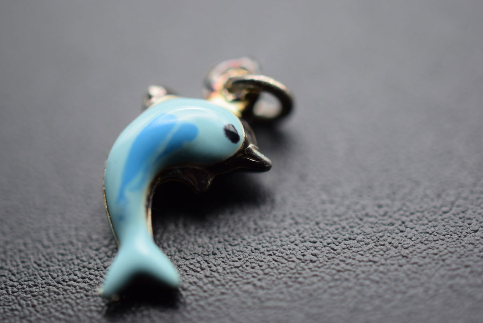Enamel Tiny Dolphin Pendant Charm Sterling Silver 925 Lot# DG 52 (1 of 2)