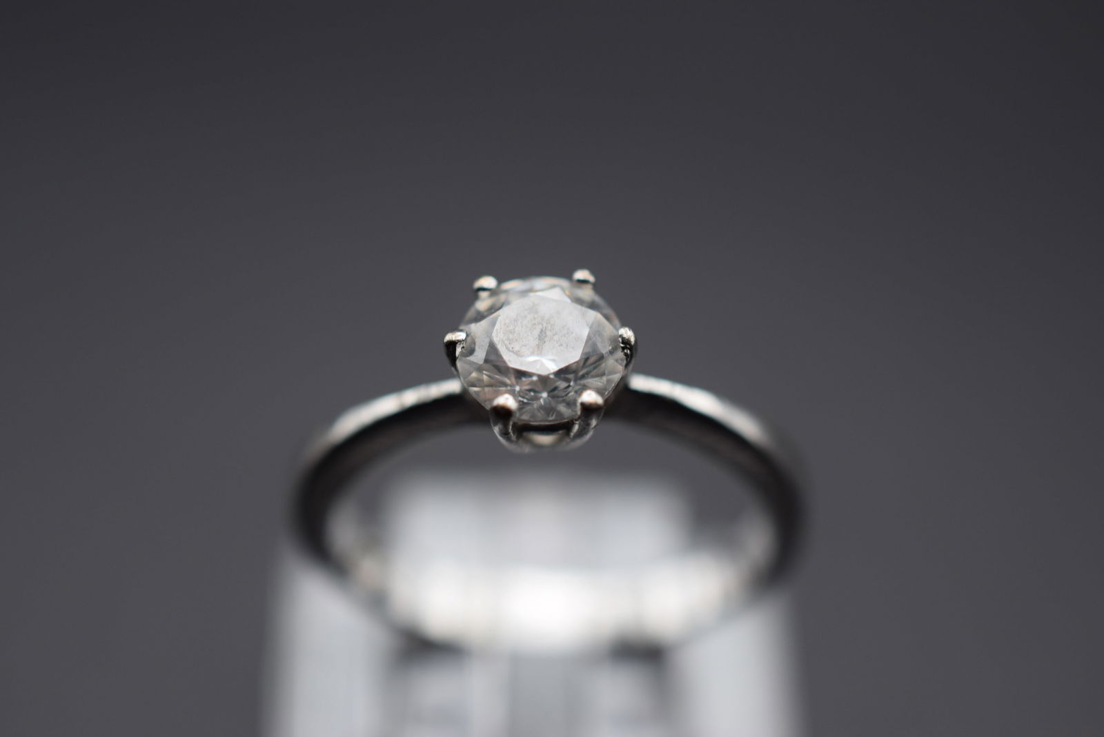 Sterling Silver 925 Solitaire CZ Ring Size 6 Lot# DG 144 (1 of 2)