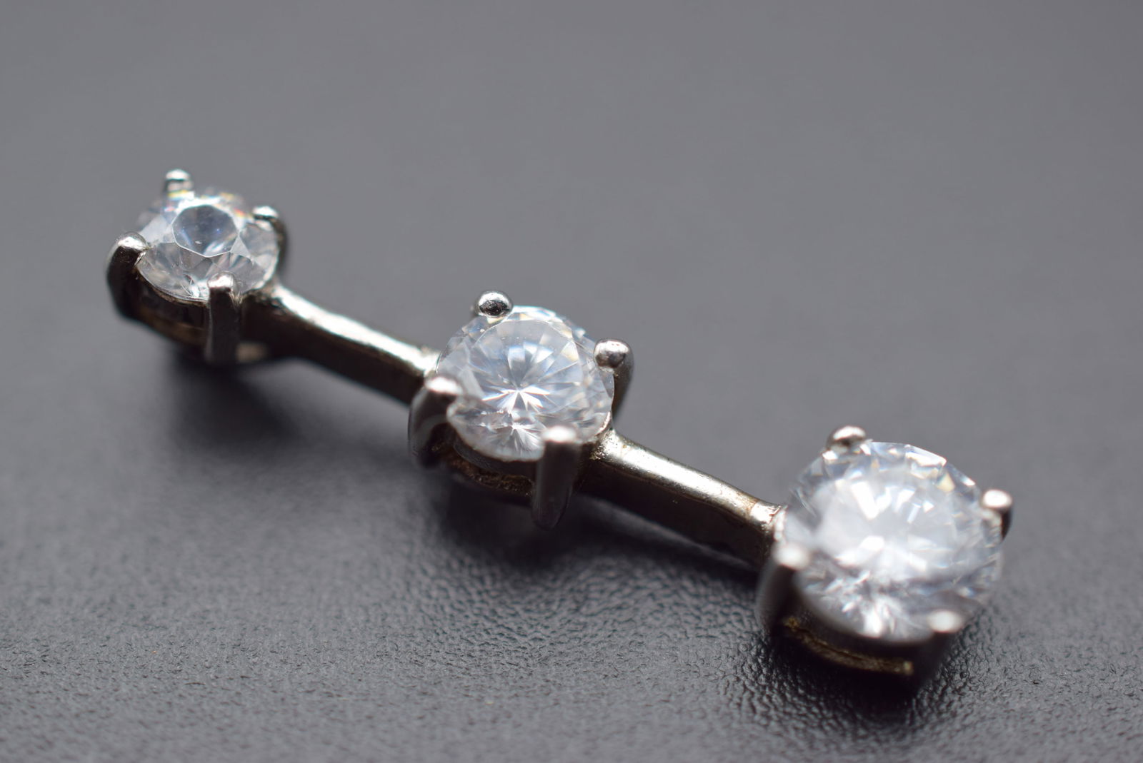 CZ Triple Pendant Sterling Silver 925 Lot 146 (1 of 7)