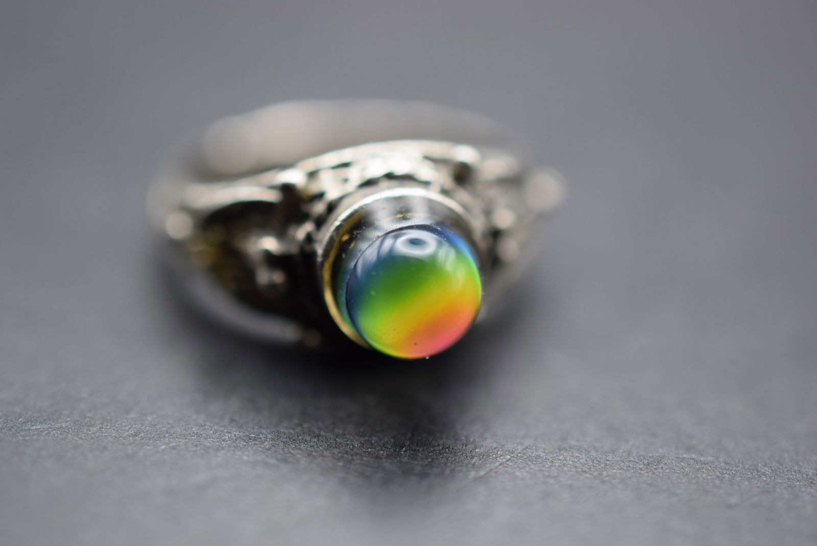 Heliotrope Volcano Crystal Ball Sterling Silver 925 Ring Size 4.5 Lot 164 (1 of 7)