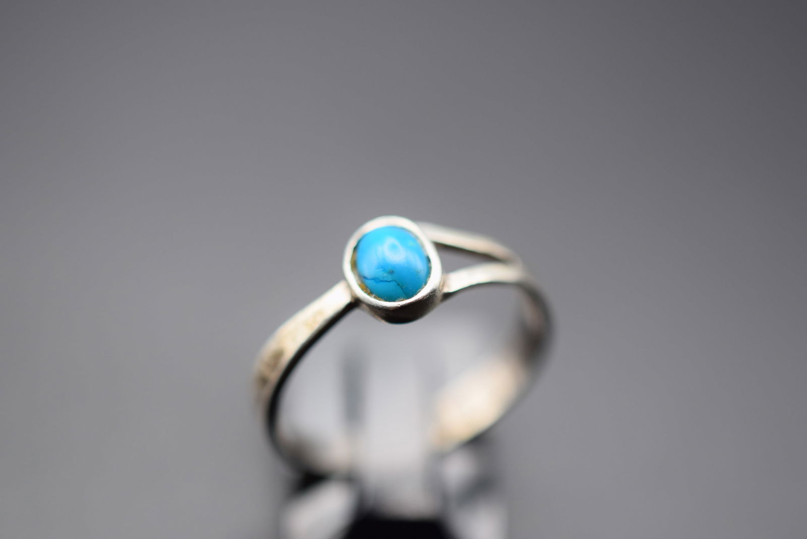 Turquoise Glass Sterling Silver 925 Ring Size 6.75 Lot 184 (1 of 6)