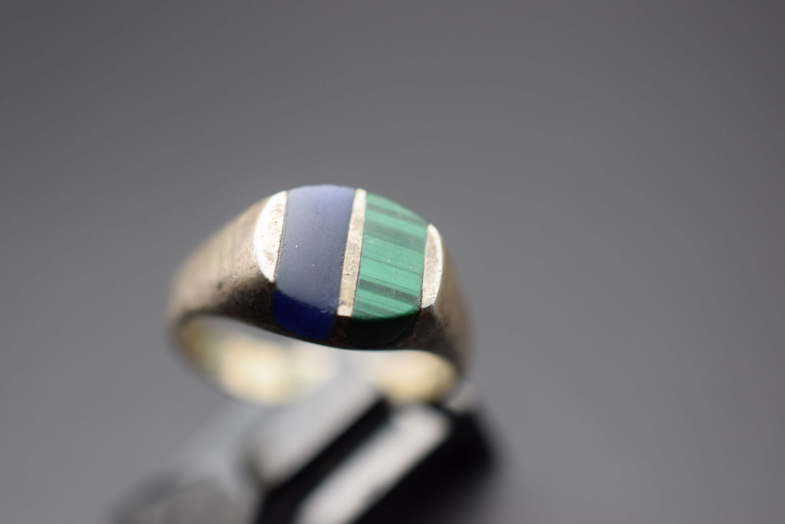 Lapis Lazuli Malachite Sterling Silver 925 Ring Size 7.25 Lot 200 (1 of 4)