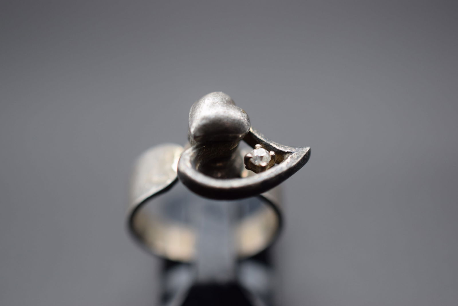 Heart Spinner CZ Sterling Silver 925 Ring Size 4 Lot 237 (1 of 5)