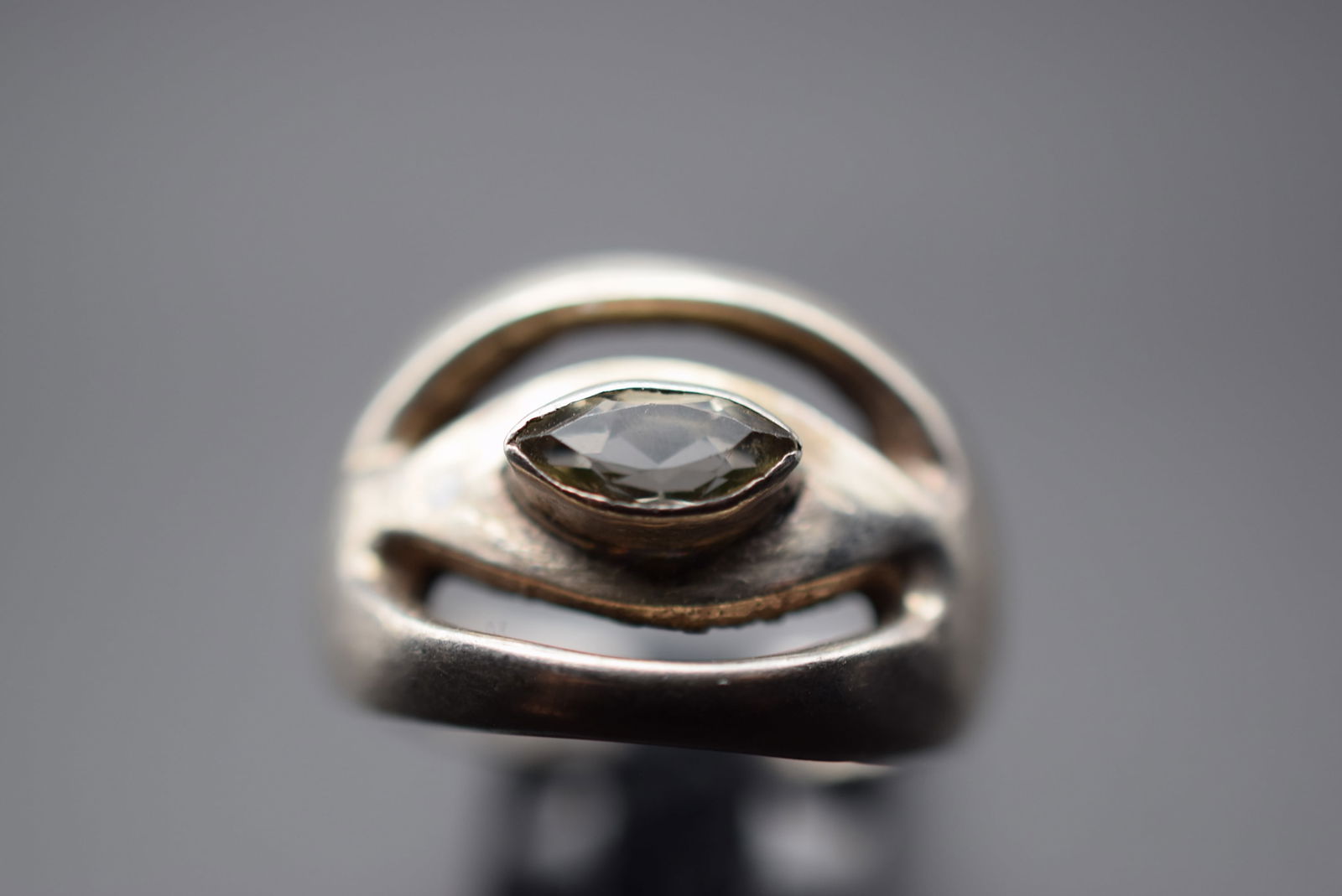 Smokey Topaze Eye Modernist Sterling Silver 925 Ring Size 8.75 Lot 242 (1 of 4)