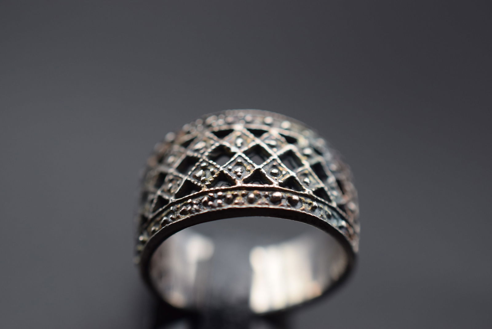 Repousse Dots Band Sterling Silver 925 Ring Size 5.5 Lot 248 (1 of 5)