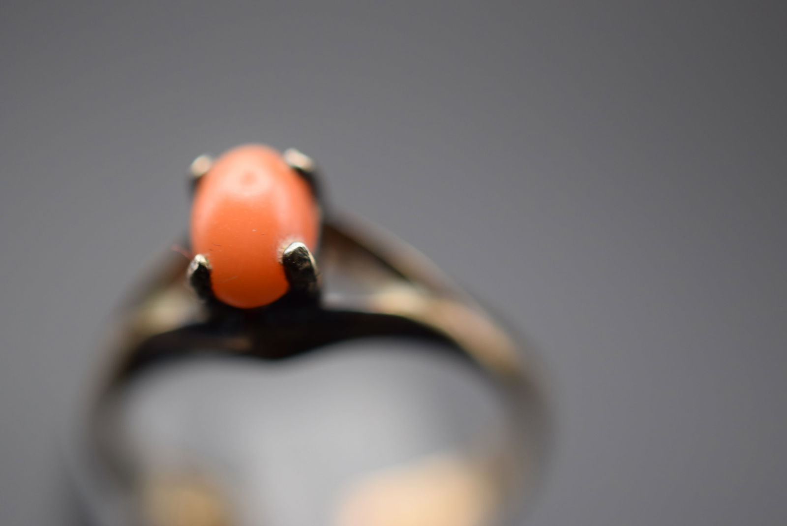 Coral Glass Sterling Silver 925 Ring Size 5 Lot 260 (1 of 5)