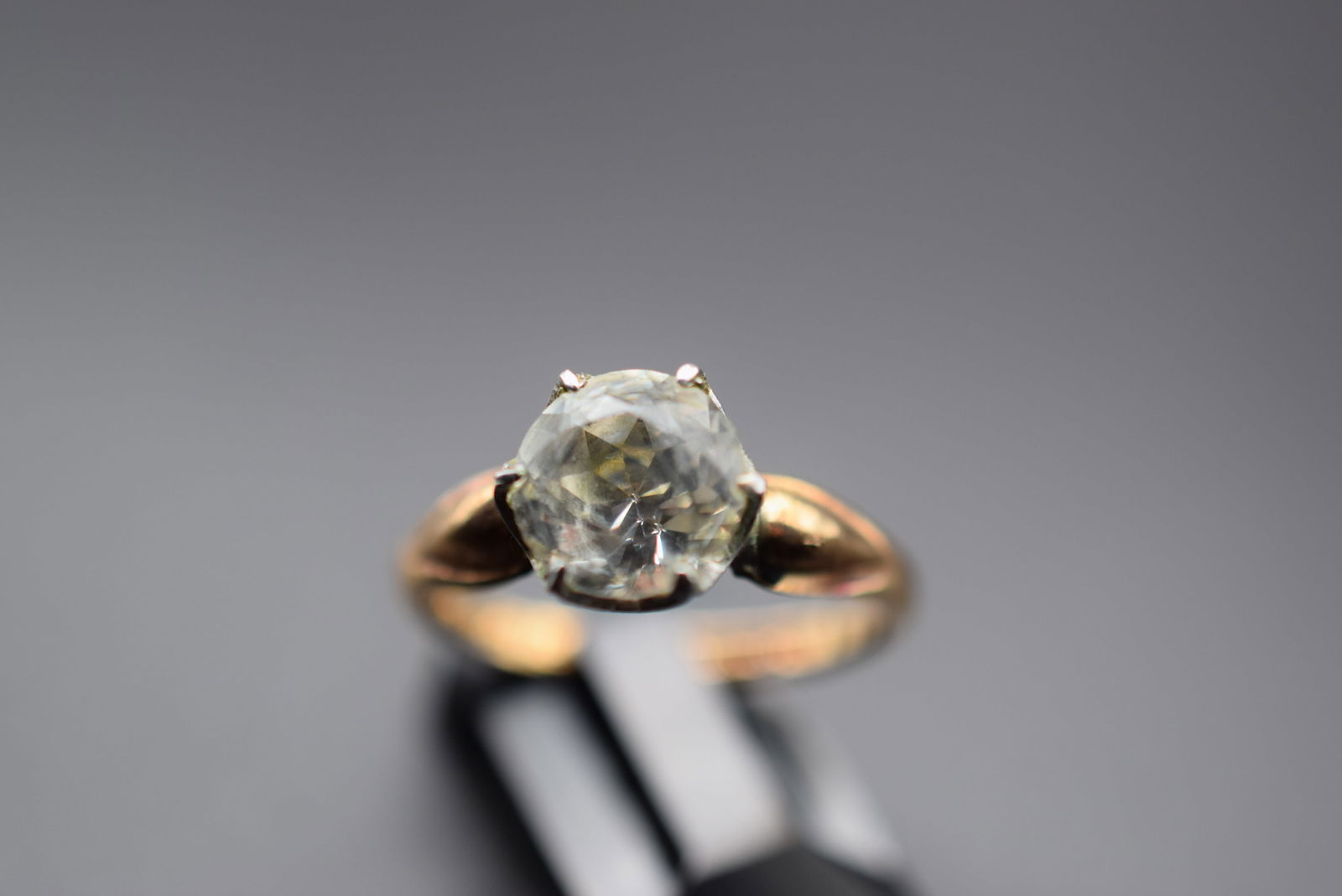 10K Gold Filled & Sterling CZ Solitaire Silver 925 Ring Size 8 Lot 267 (1 of 4)