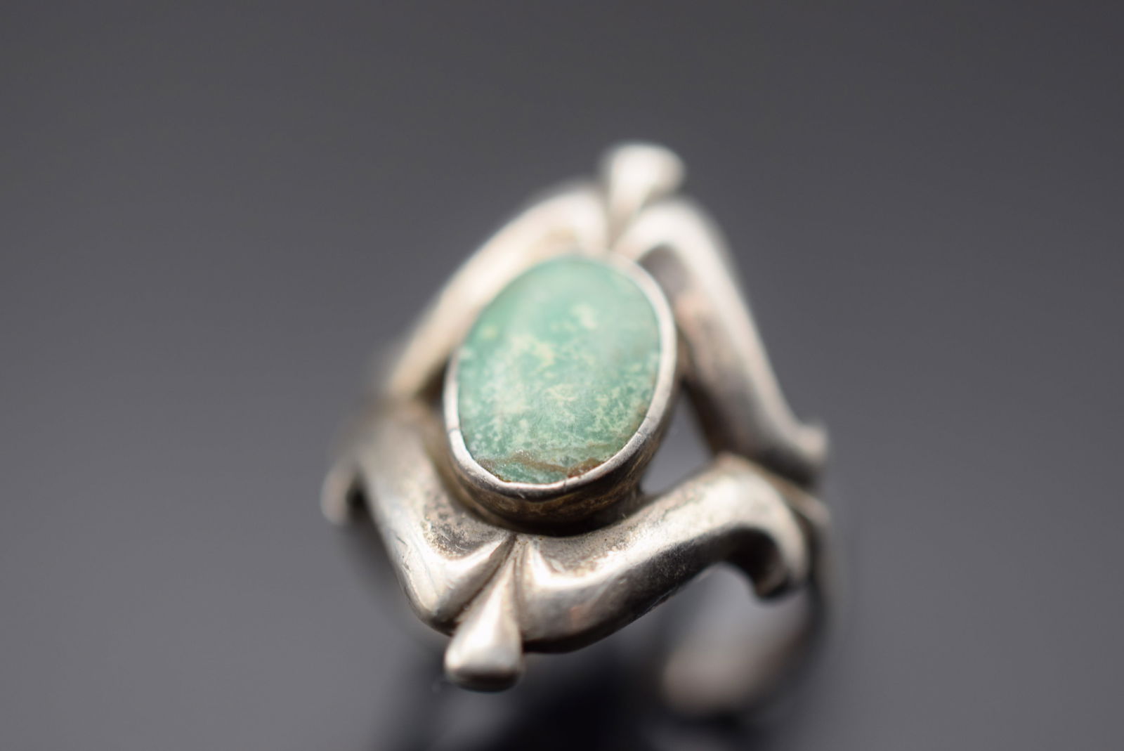 Bell Signed Vintage Stone Native Sterling Silver 925 Ring Size 5.75 Lot 278 (1 of 4)