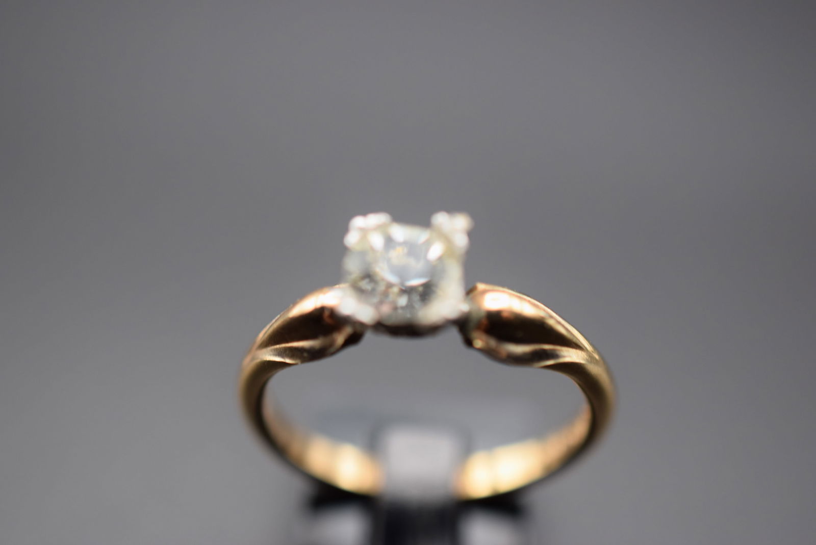 Solitaire Vintage Gold Filled & Sterling Silver 925 Ring Size 7.5 Lot 287 (1 of 7)