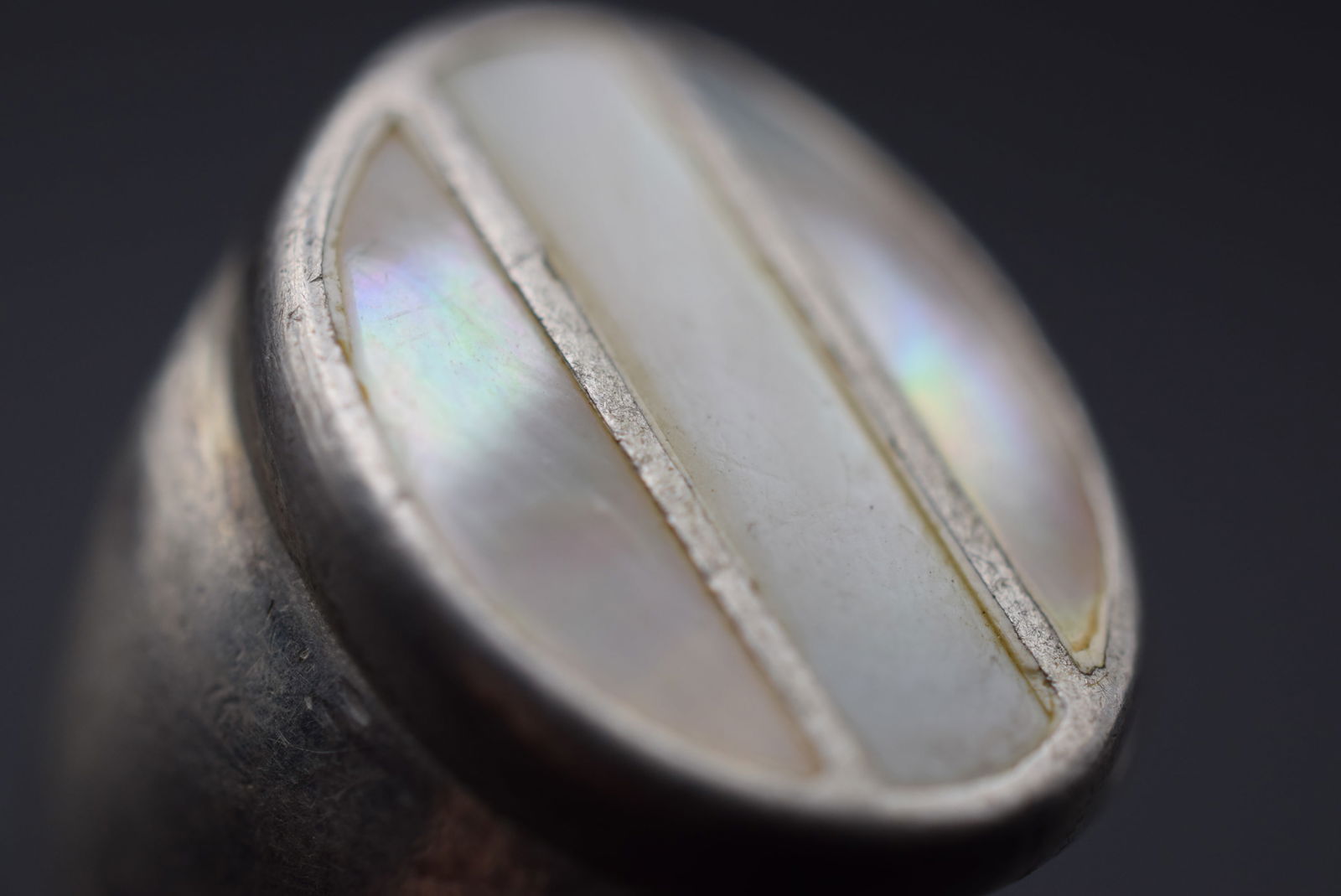 MOP Mother of Pearl Sterling Silver 925 Ring Size 9 Lot 293 (1 of 7)