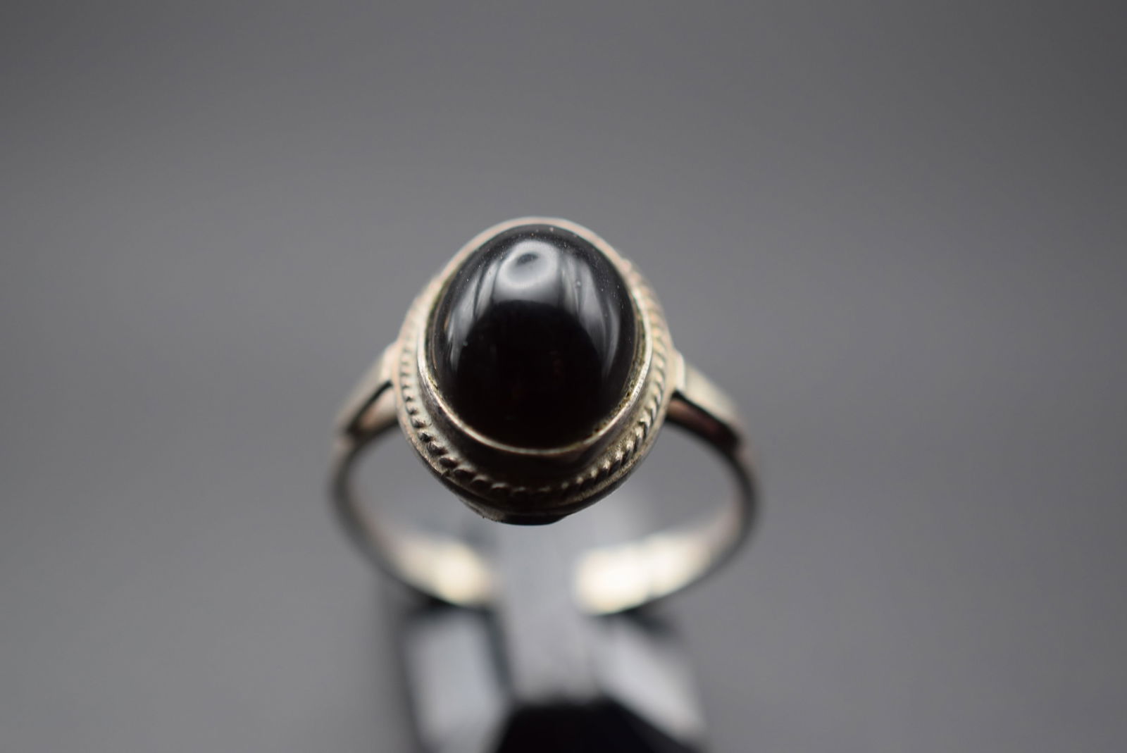 Middle Eastern Onyx Hallmark Arabic Sterling Silver 925 Ring Size 8.75 Lot 307 (1 of 3)