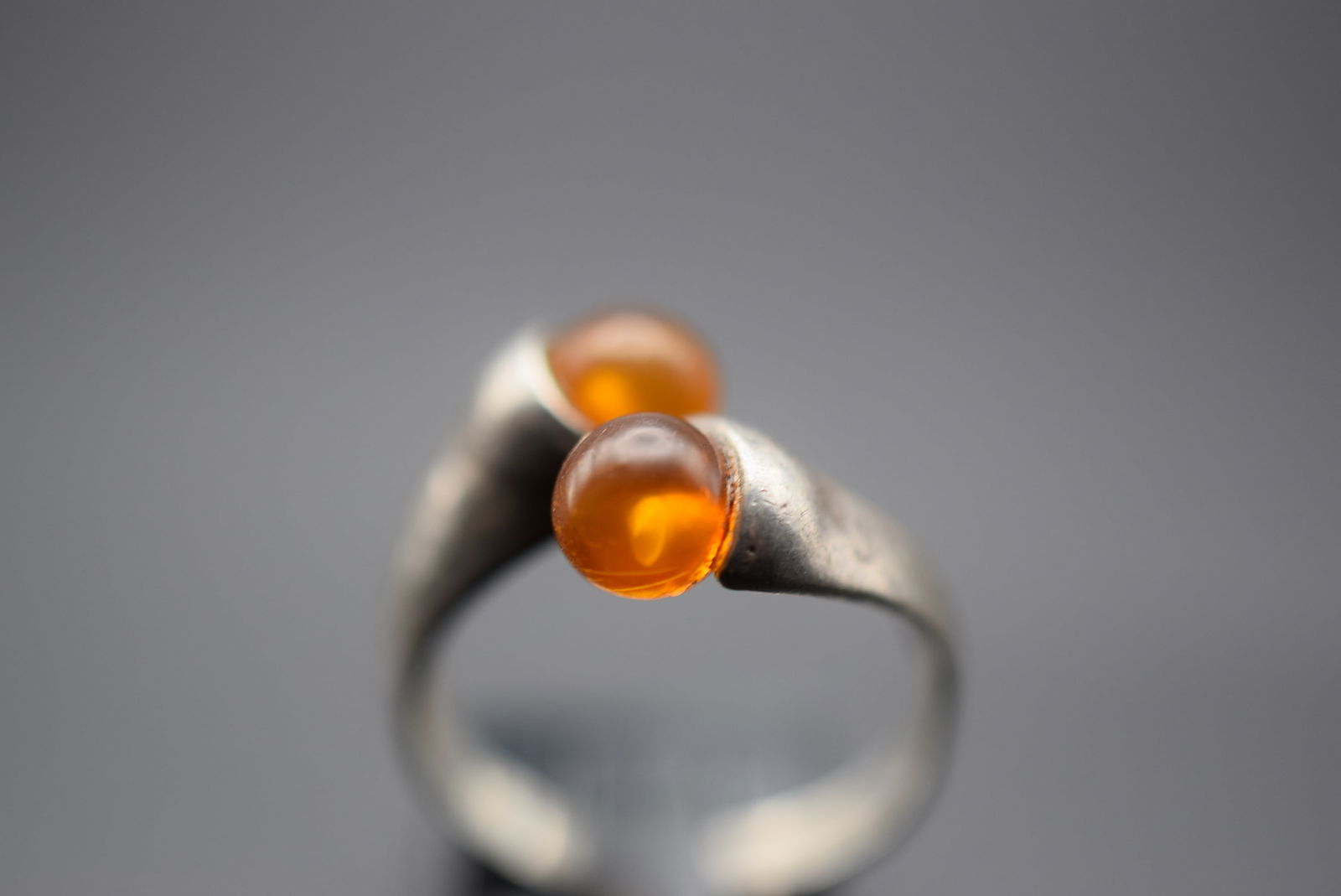 Amber Dual Vintage Sterling Silver 925 Ring Size 5 Lot 318 (1 of 5)