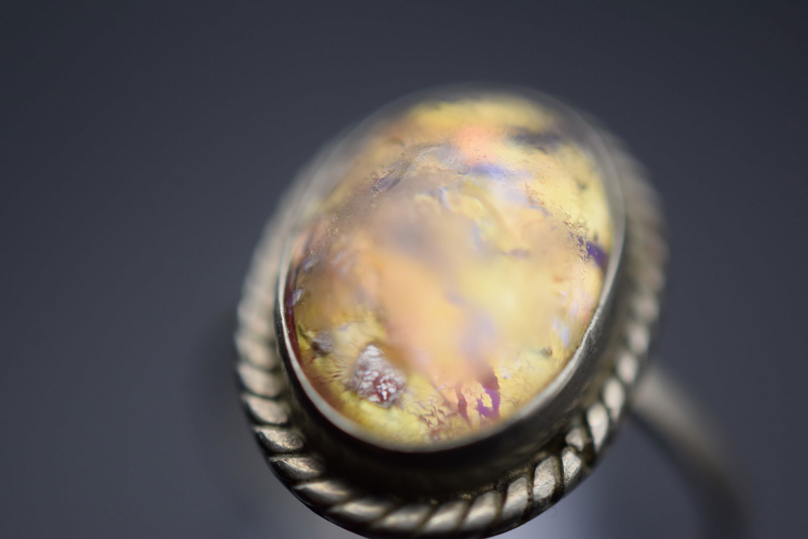 Mexico Faux Opal Silver Ring Size 7.75 Lot 338 (1 of 6)