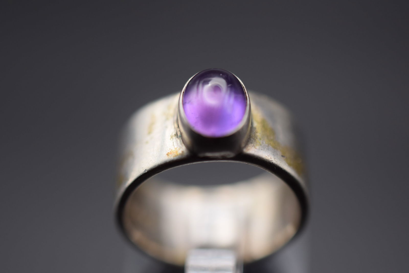 Amethyst Cabochon Sterling Silver 925 Ring Size 6.75 Weighs 7 Lot 344 (1 of 6)
