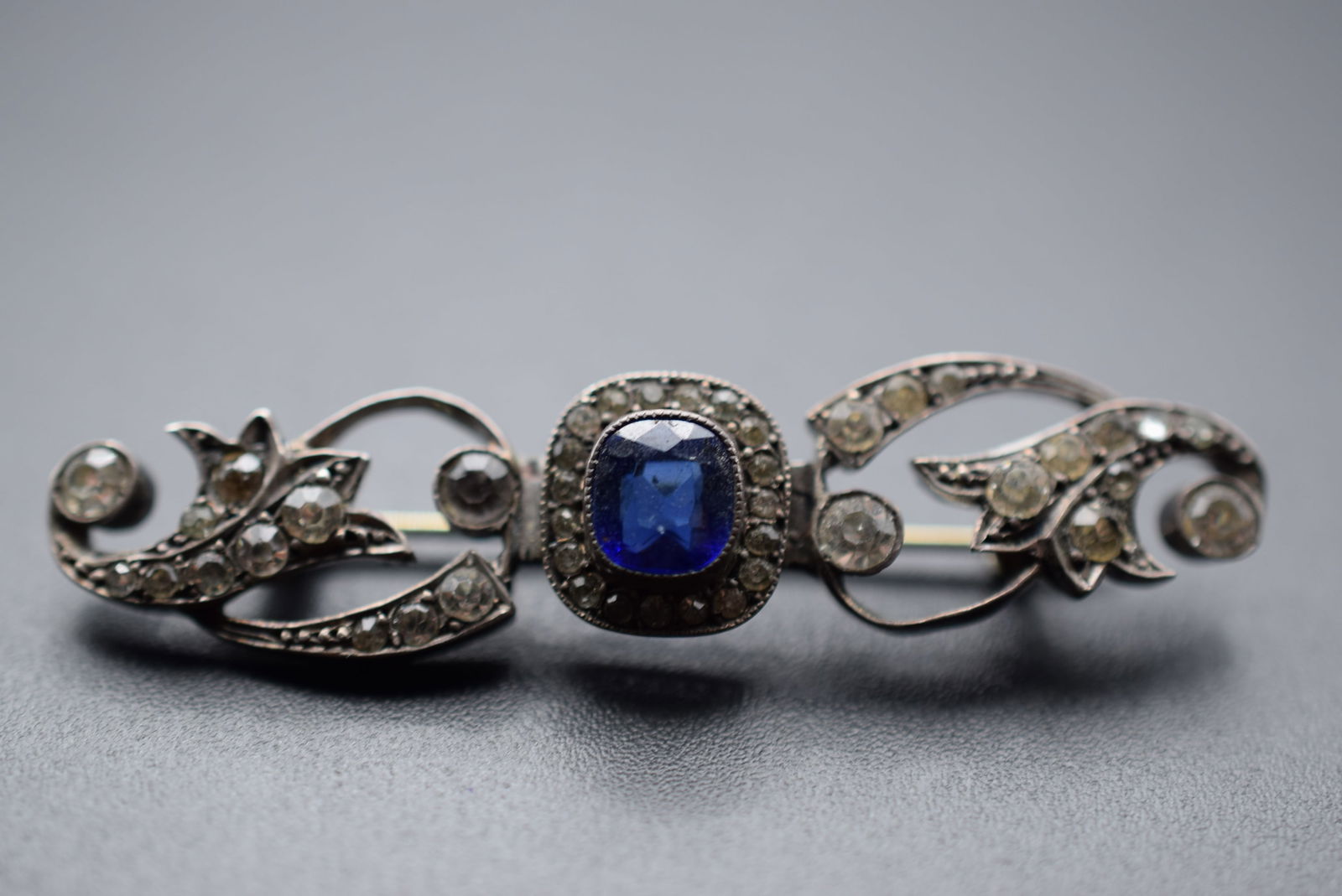 Edwardian Paste Vintage Brooch Pin Sterling Lot# DG 348 (1 of 3)