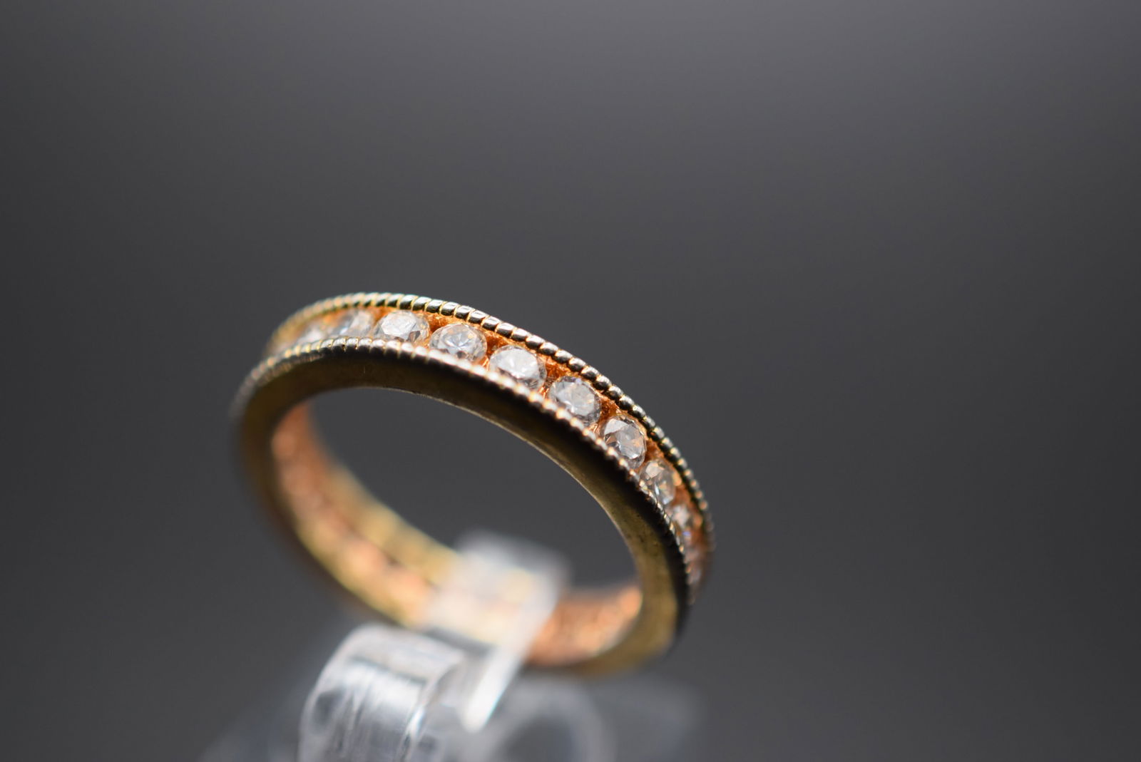 Eternity CZ Vermeil Sterling Silver 925 Band Ring Size 7.75 Lot 353 (1 of 4)