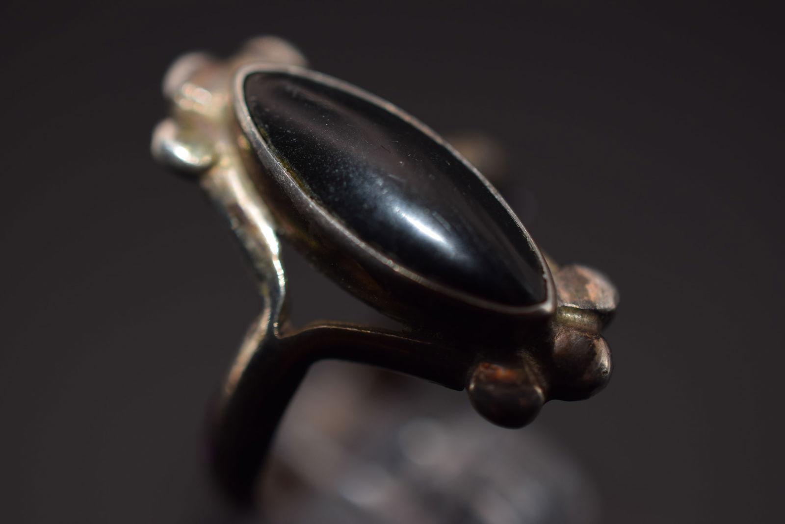 Onyx Vintage Sterling Silver 925 Ring Size 9 Lot 355 (1 of 3)