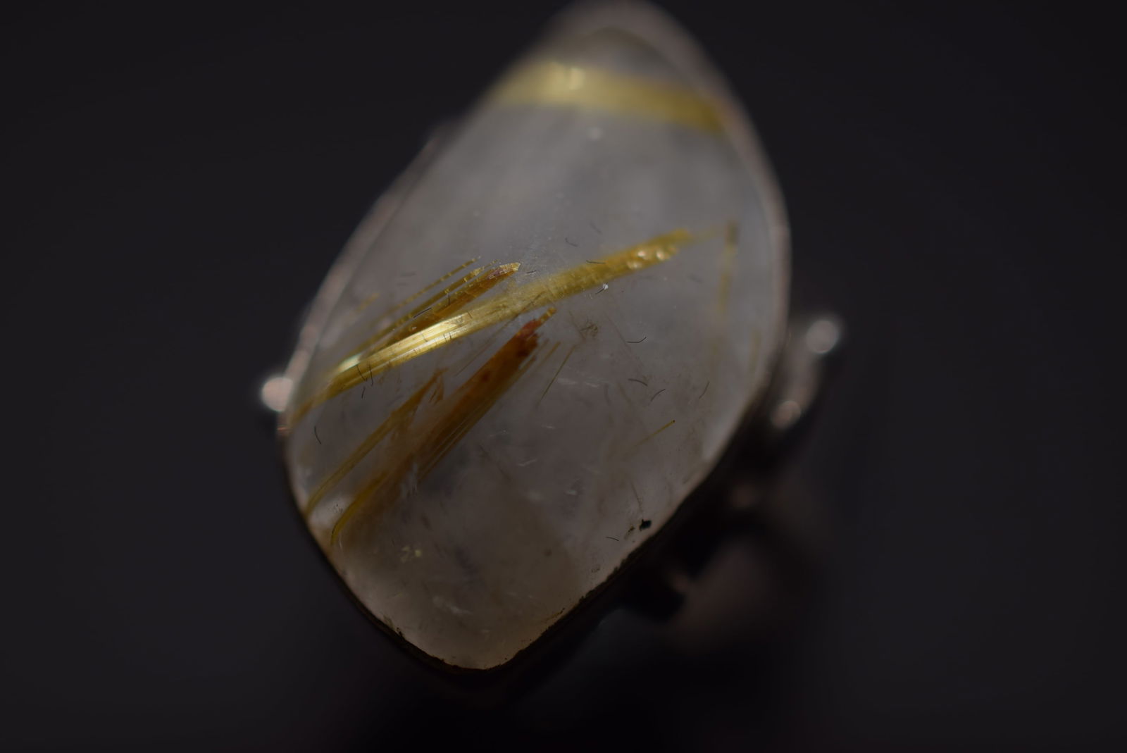 Quartz vintage Sterling Silver 925 Ring Size 4.5 Lot 358 (1 of 5)