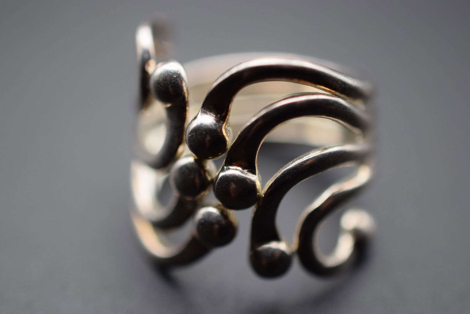 Huge Finger Cover Ring Design Sterling Silver 925 Ring Size 7.75 Lot 388 (1 of 7)